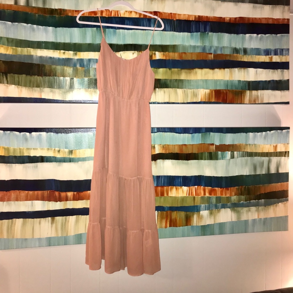 Joie Silk Spaghetti Strap Maxi Dress Small Pink - Picture 2 of 8